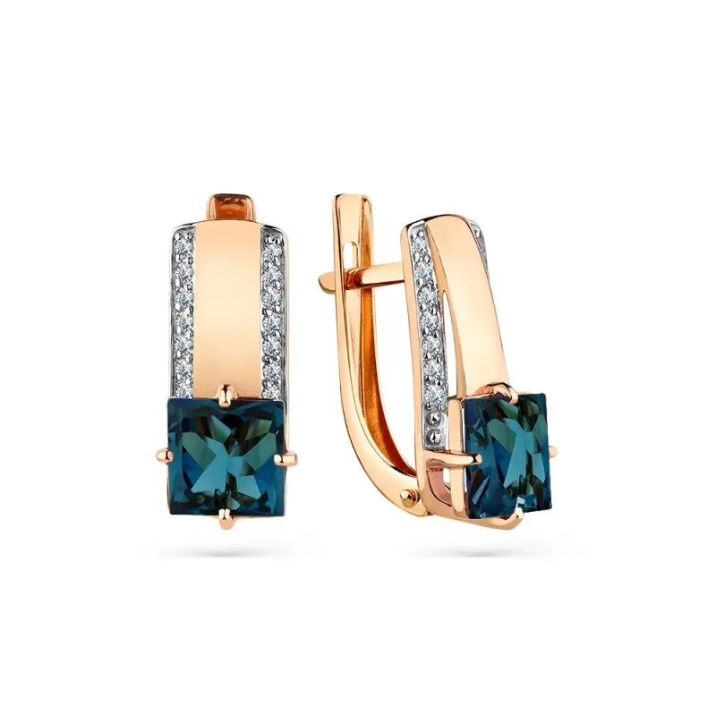 Серьги с английским замком из красного золота