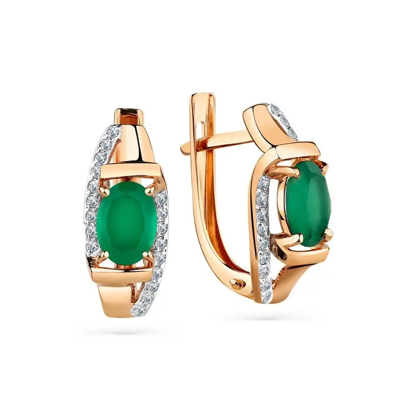 Серьги с английским замком из красного золота