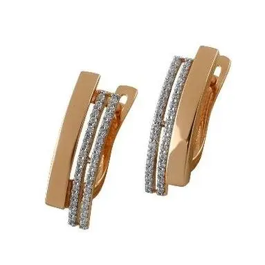 Серьги с английским замком из красного золота