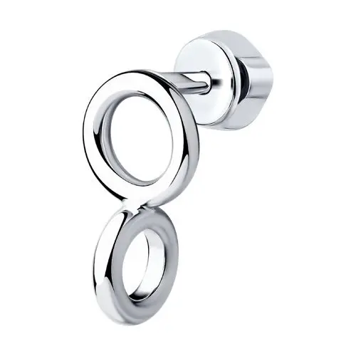 Серьги одиночные из серебра