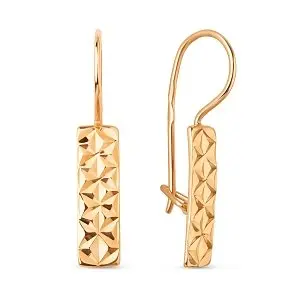 Серьги петельки из красного золота