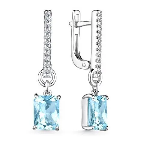 Серьги подвесные из серебра