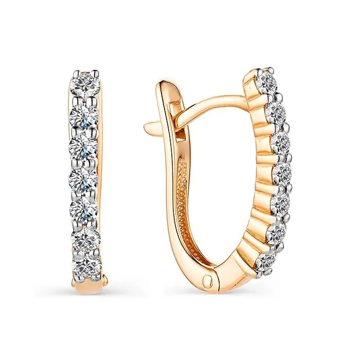 Серьги с английским замком из красного золота