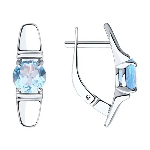 Серьги с английским замком из серебра