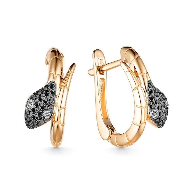 Серьги с английским замком из красного золота