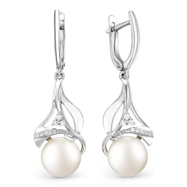 Серьги подвесные из серебра