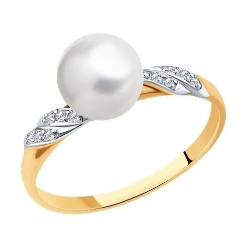 Кольцо декоративное из комбинированного золота