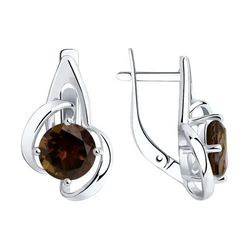 Серьги с английским замком из серебра