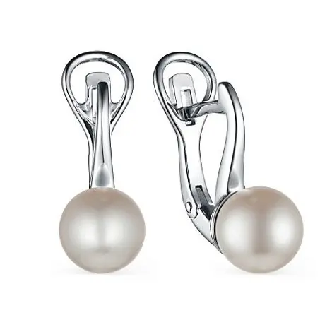 Серьги с английским замком из серебра