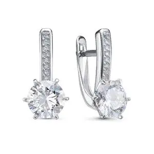 Серьги с английским замком из серебра