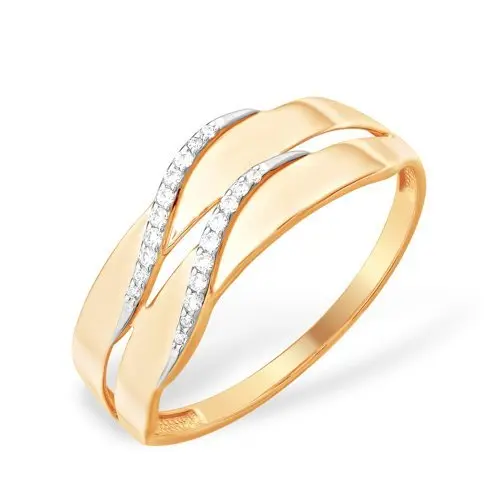 Кольцо декоративное из комбинированного золота