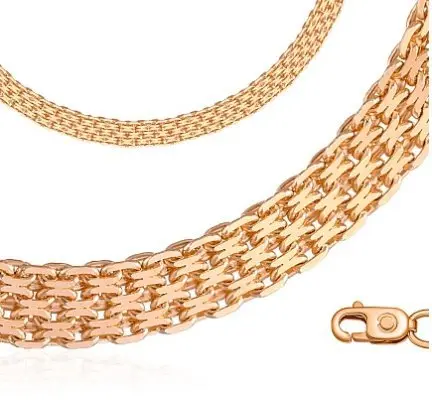 Браслет цепочный из красного золота