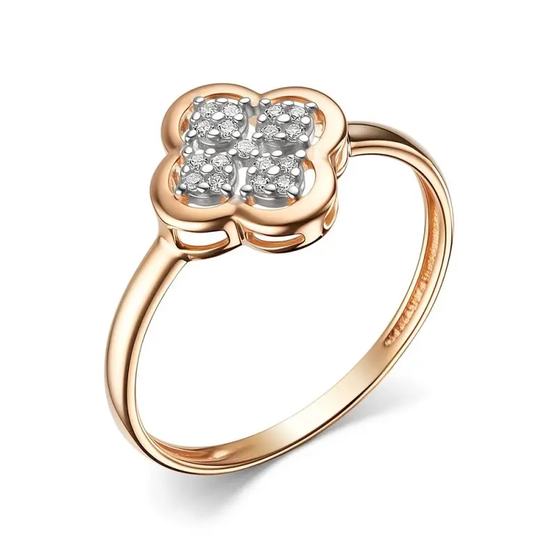 Кольцо декоративное из комбинированного золота