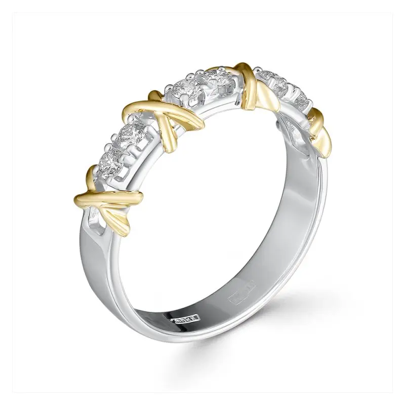 Кольцо декоративное из комбинированного золота