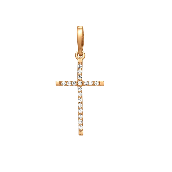 Подвеска декоративный крест из красного золота