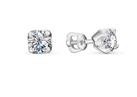 Серьги пуссеты из серебра