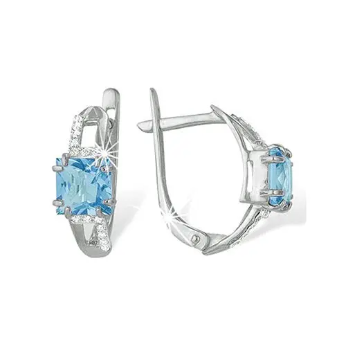 Серьги с английским замком из серебра