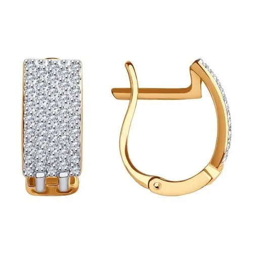 Серьги с английским замком из красного золота