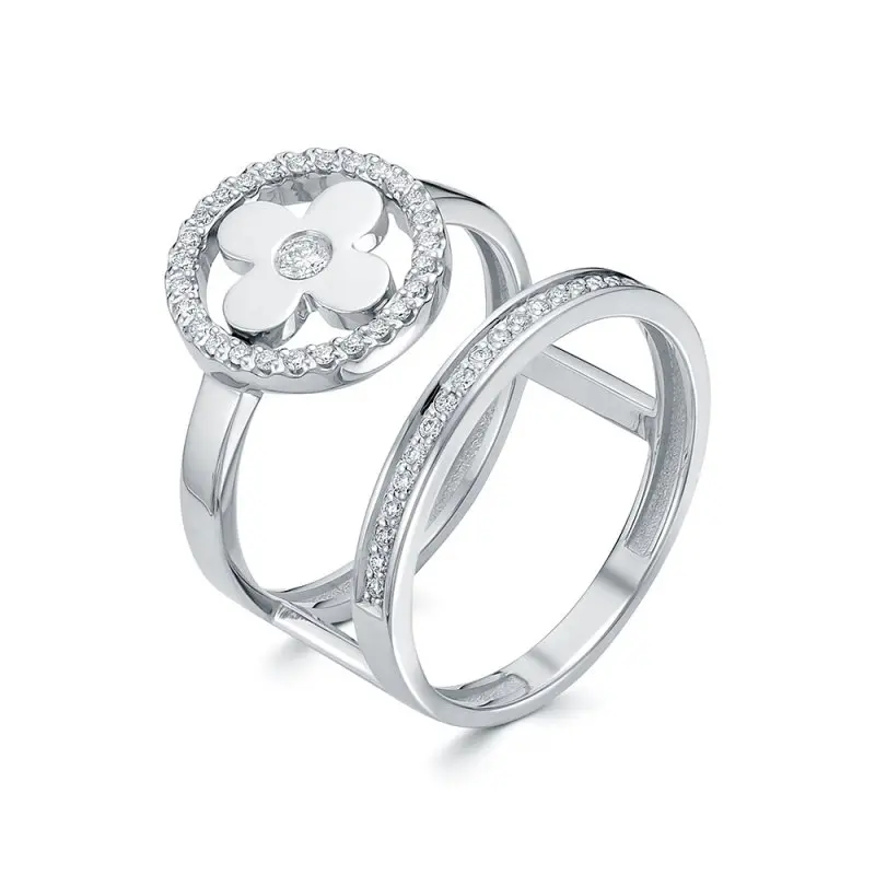 Кольцо декоративное из белого золота