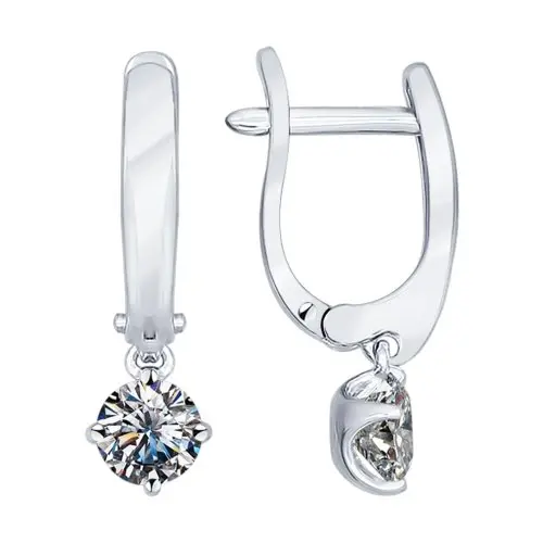 Серьги подвесные из серебра