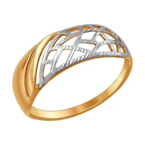 Кольцо декоративное из комбинированного золота