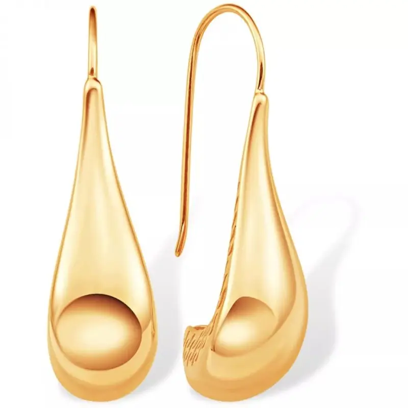 Серьги петельки из красного золота