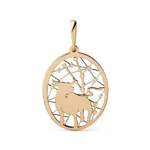 Подвеска знак зодиака из красного золота