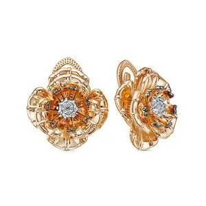 Серьги с английским замком из красного золота