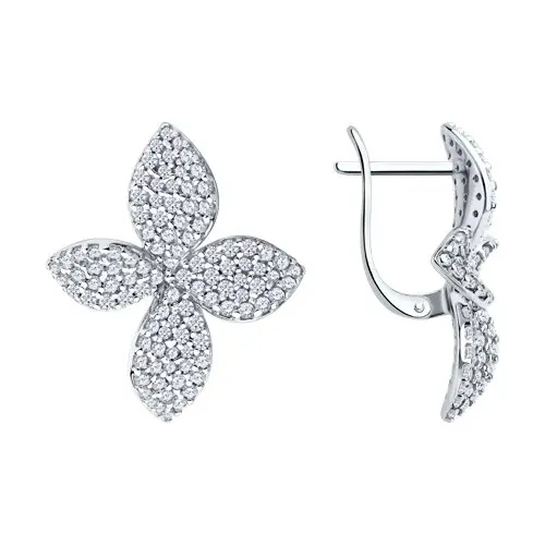 Серьги с английским замком из серебра