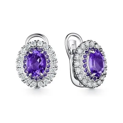 Серьги с английским замком из серебра