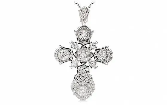 Подвеска крест из серебра