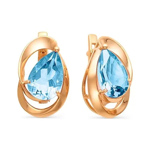 Серьги с английским замком из красного золота