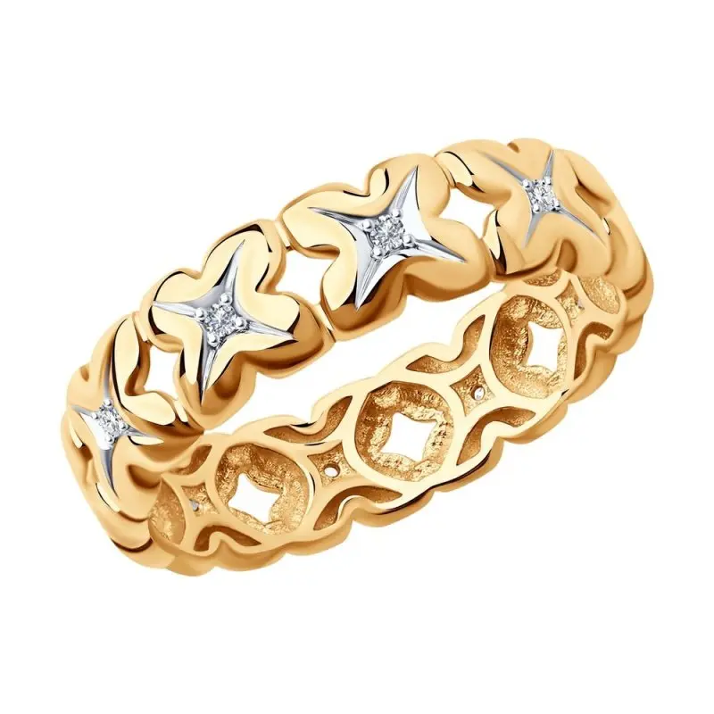 Кольцо декоративное из комбинированного золота