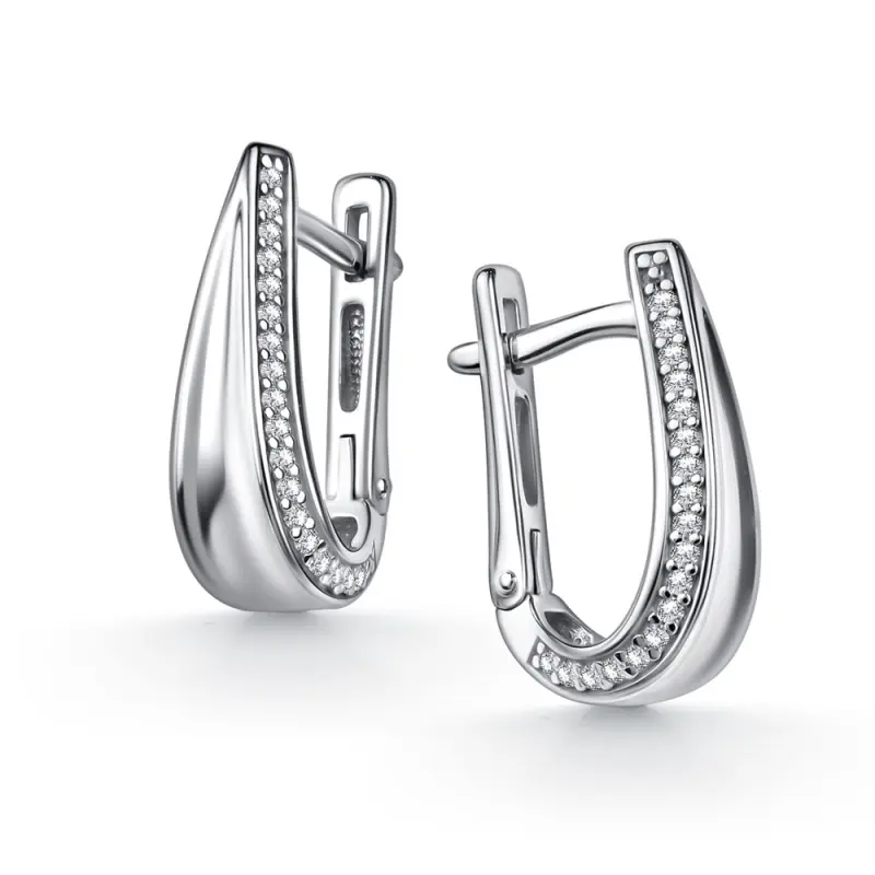 Серьги с английским замком из серебра