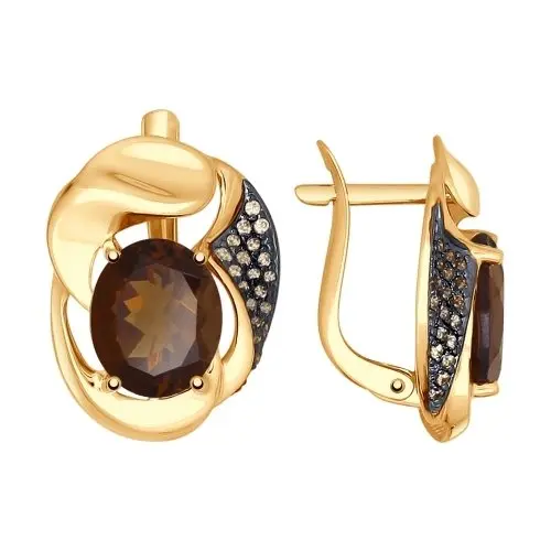 Серьги с английским замком из красного золота