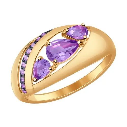 Кольцо декоративное из красного золота