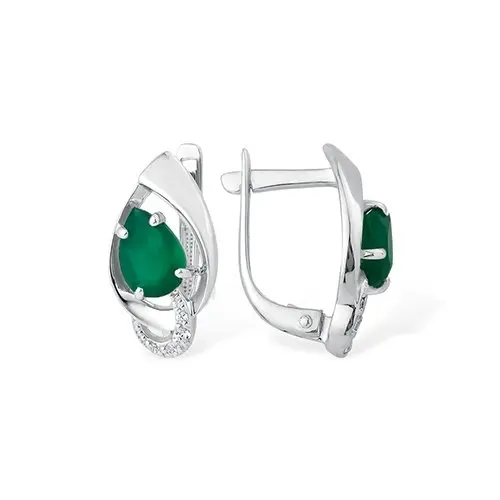 Серьги с английским замком из серебра