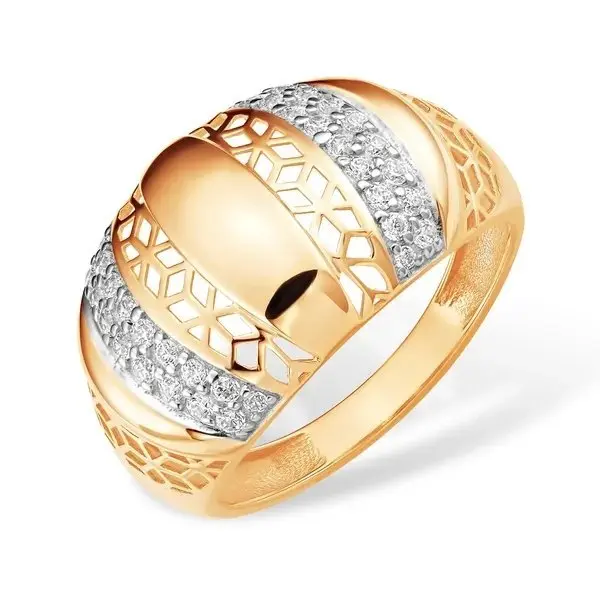 Кольцо декоративное из красного золота