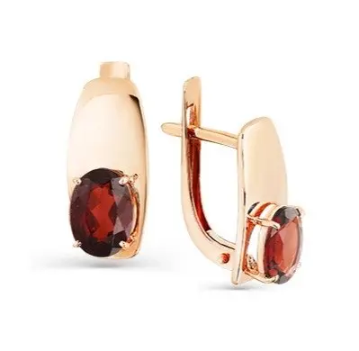 Серьги с английским замком из красного золота