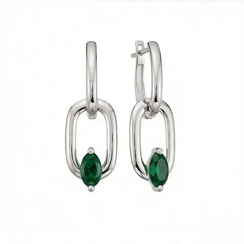 Серьги подвесные из серебра