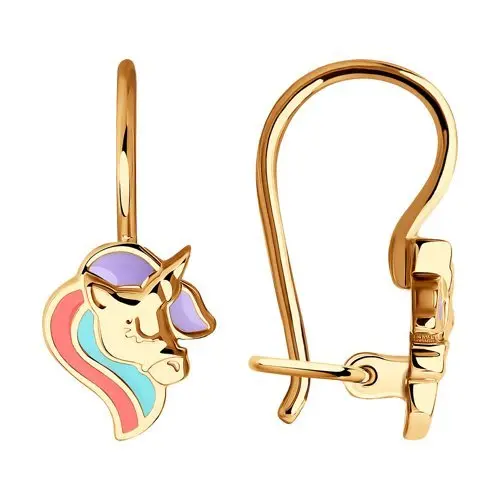 Серьги детские из красного золота