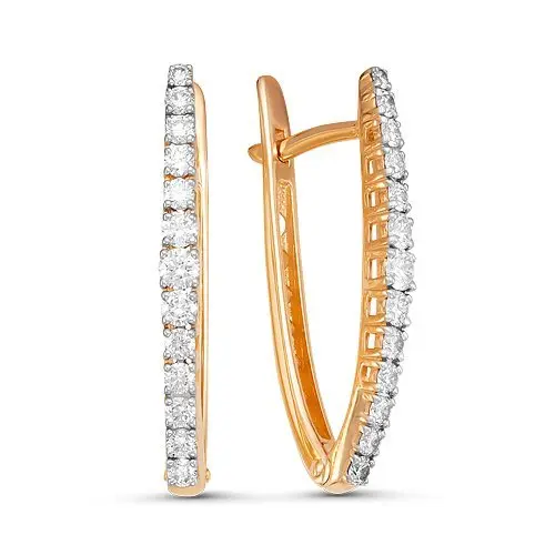 Серьги с английским замком из белого золота