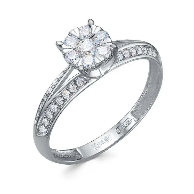 Кольцо декоративное из белого золота