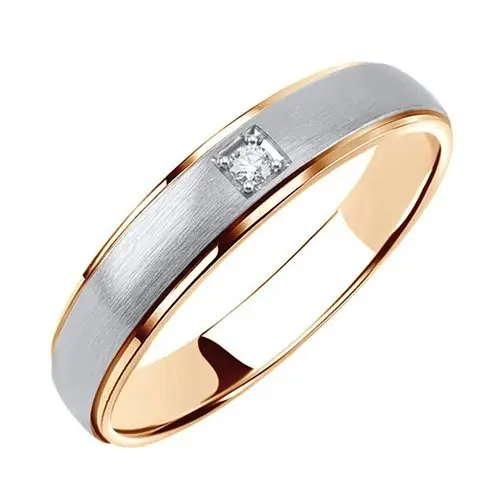 Кольцо обручальное из комбинированного золота
