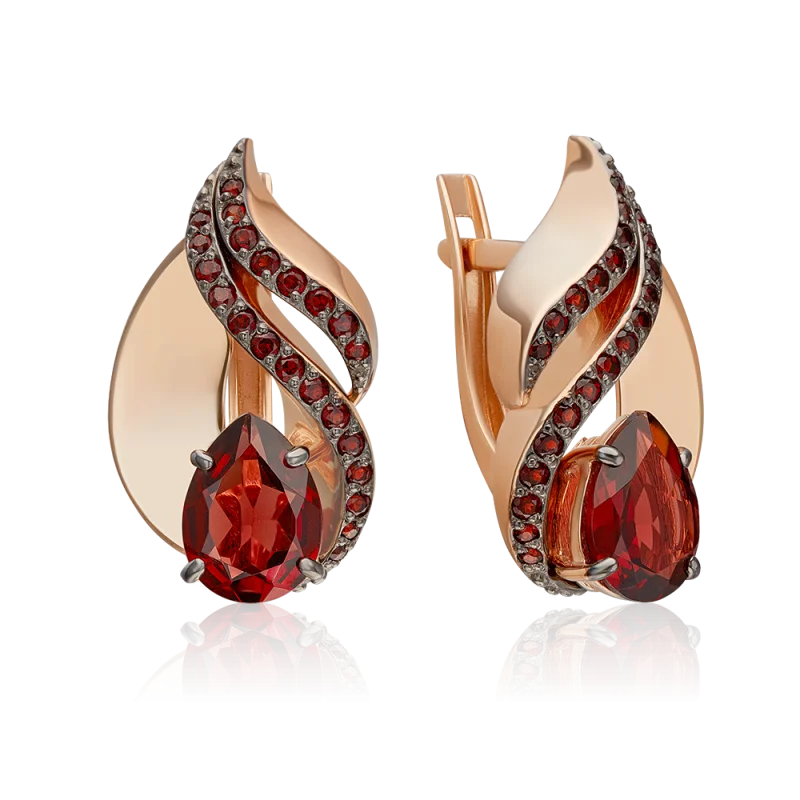 Серьги с английским замком из красного золота