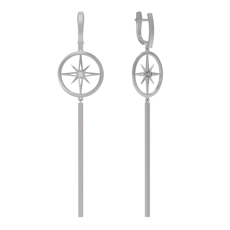 Серьги подвесные из серебра