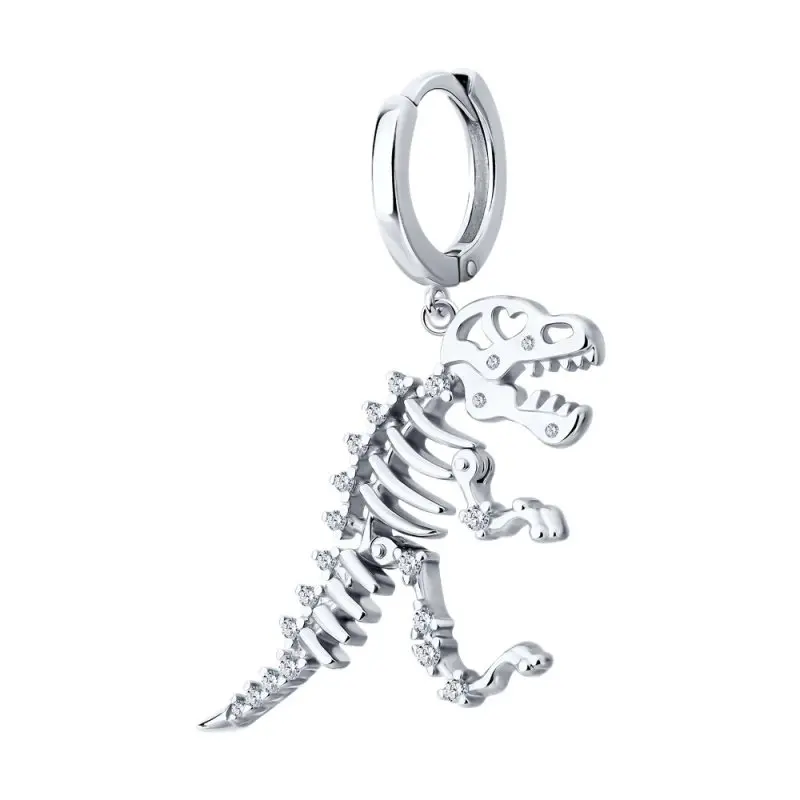 Серьги одиночные из серебра