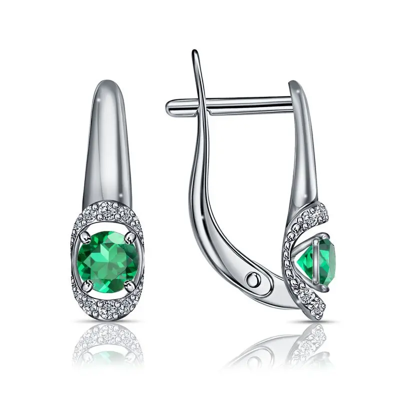 Серьги с английским замком из белого золота