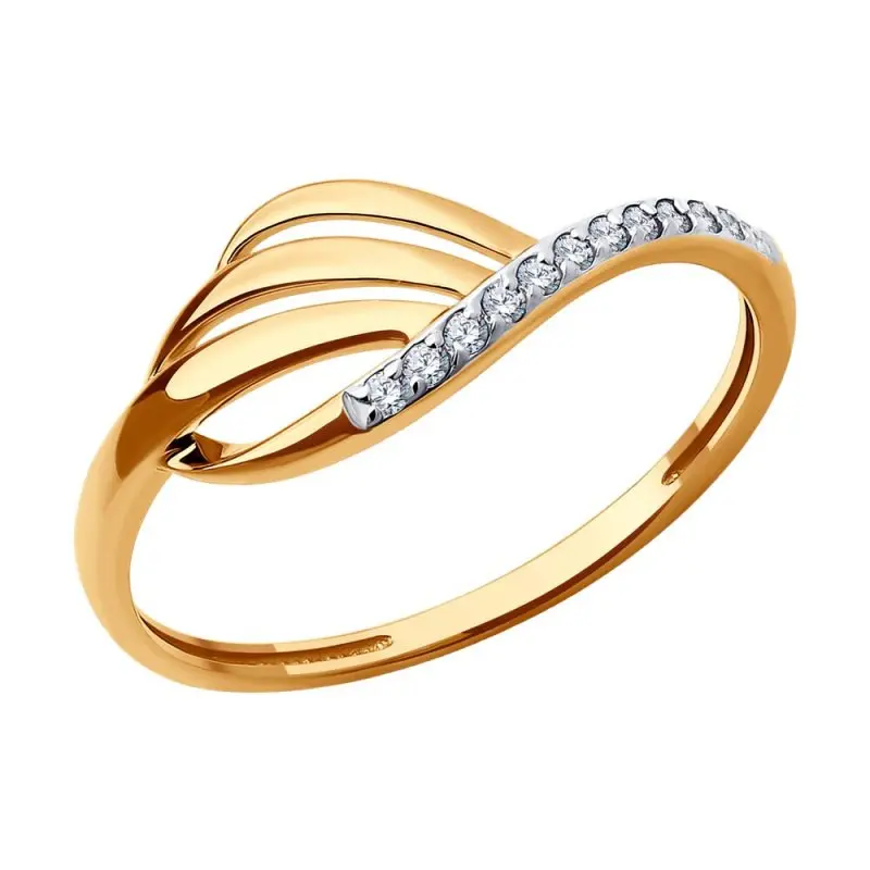 Кольцо декоративное из красного золота