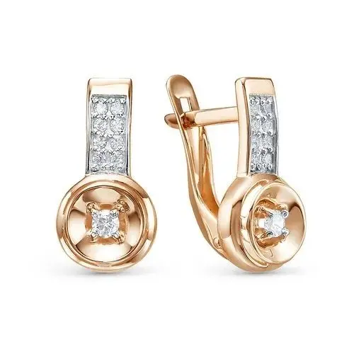 Серьги с английским замком из комбинированного золота